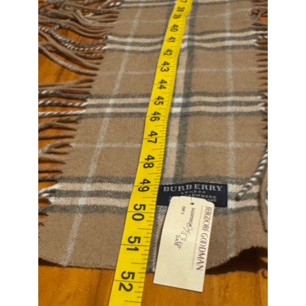 NWT BURBERRY LONDON Nova Check Scarf Plaid Fringe Wool Cashmere 52" Scotland - Picture 4 of 8